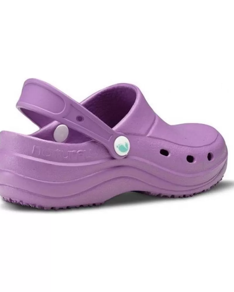 Man FELIZ CAMINAR Woman And Man Clogs Zueco Laboral Sirocos - Naturfly Morado