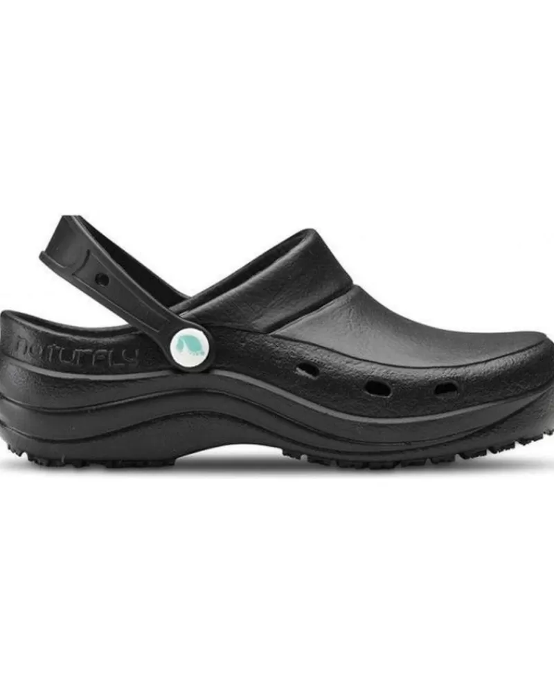 Man FELIZ CAMINAR Woman And Man Clogs Zueco Laboral Sirocos - Naturfly Negro