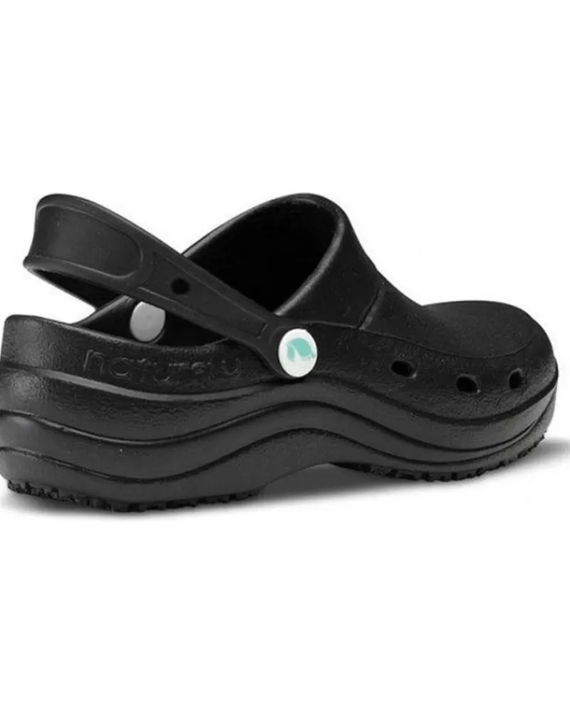 Man FELIZ CAMINAR Woman And Man Clogs Zueco Laboral Sirocos - Naturfly Negro