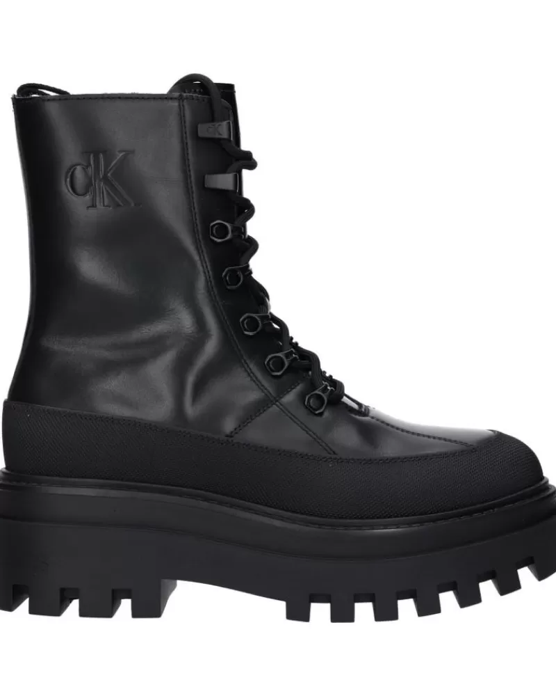 Woman CALVIN KLEIN Woman Boots Yw0Yw01110 Flatform Lace Up Boot 0Gt Triple Black
