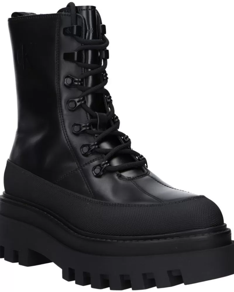 Woman CALVIN KLEIN Woman Boots Yw0Yw01110 Flatform Lace Up Boot 0Gt Triple Black