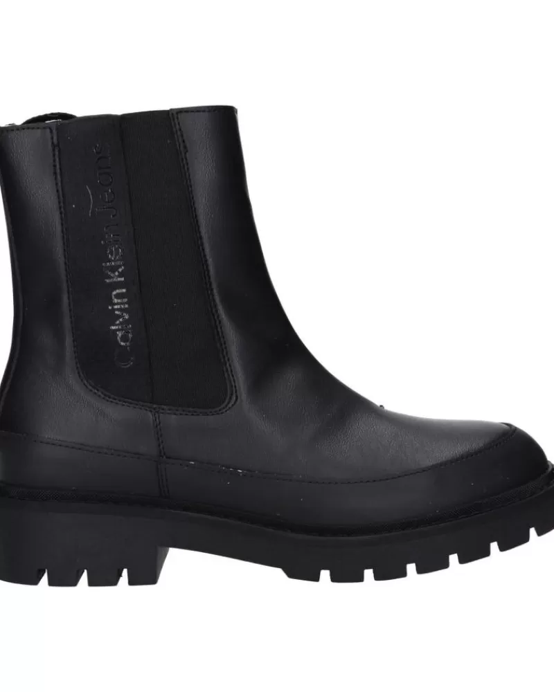 Woman CALVIN KLEIN Woman Boots Yw0Yw01254 Combat Mid Chelsea Boot 0Gt Triple Black