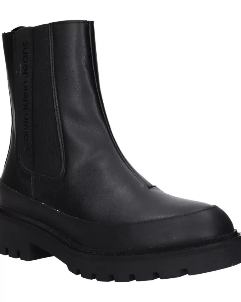 Woman CALVIN KLEIN Woman Boots Yw0Yw01254 Combat Mid Chelsea Boot 0Gt Triple Black