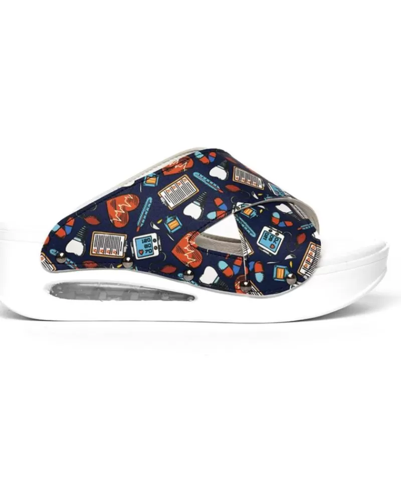 Woman ZUEKOOS Woman Clogs Zueco Tiras Cruzadas Airmax 03-Heart Azul