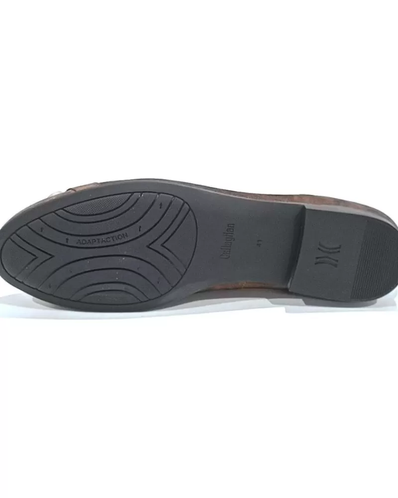 Woman CALLAGHAN Woman Flat Shoes Sabrina Plana De Ante Con Estribo Dorado Y Sistema Adaptac Arabica
