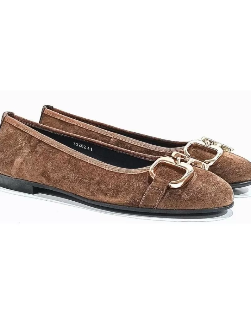 Woman CALLAGHAN Woman Flat Shoes Sabrina Plana De Ante Con Estribo Dorado Y Sistema Adaptac Arabica