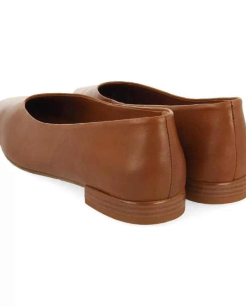 Woman OTRAS MARCAS Woman Flat Shoes Bailarina 70812 Gifford Cuero Marron