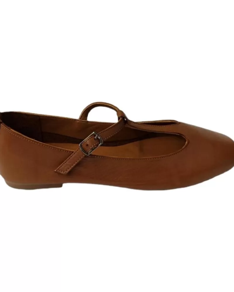 Woman TOP 3 SHOES Woman Flat Shoes Bailarina 22748 Cue Marron