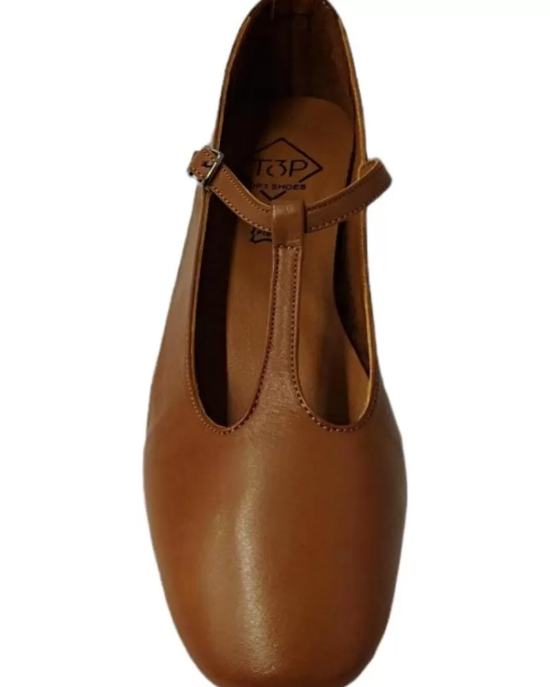 Woman TOP 3 SHOES Woman Flat Shoes Bailarina 22748 Cue Marron