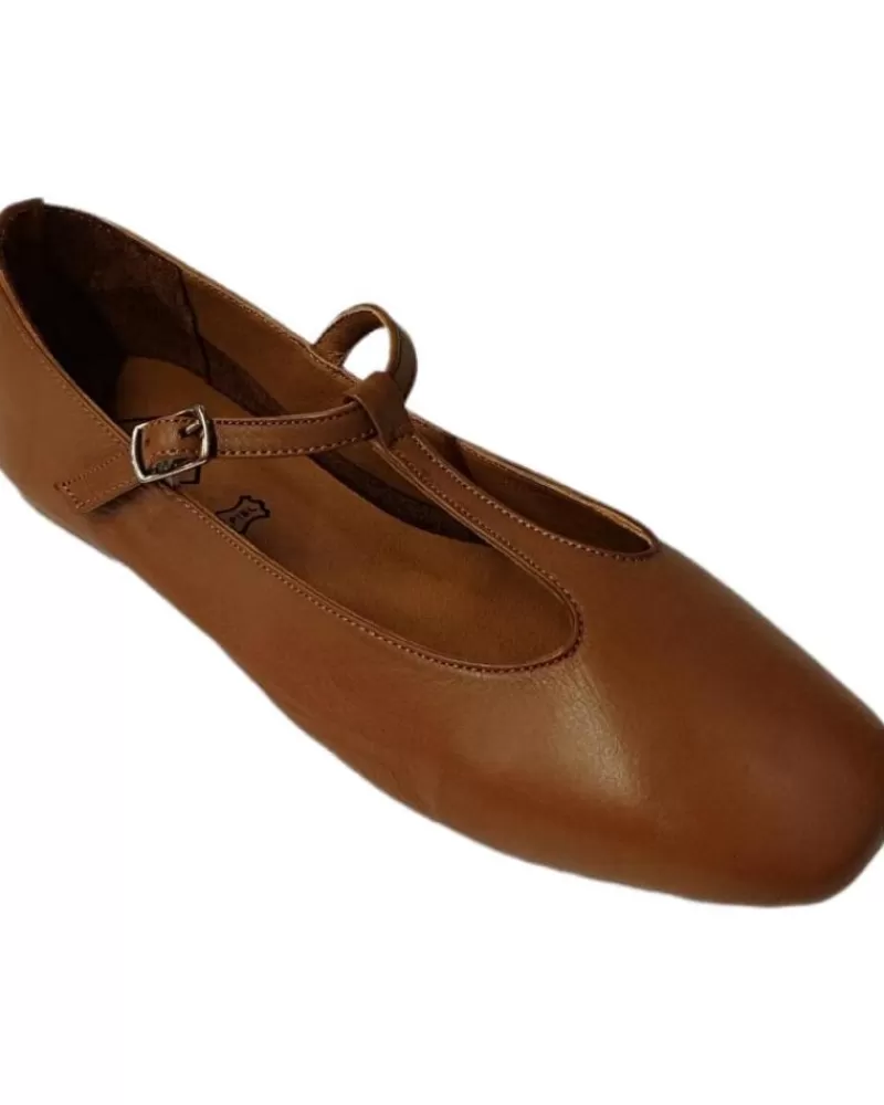 Woman TOP 3 SHOES Woman Flat Shoes Bailarina 22748 Cue Marron