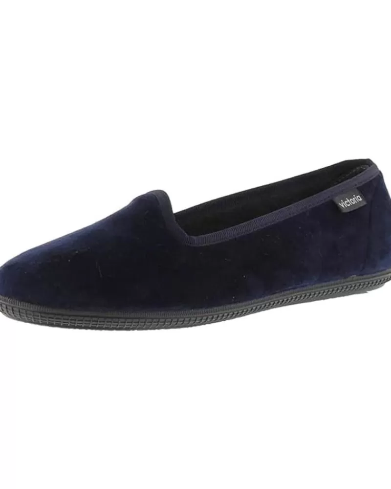 Woman VICTORIA Woman Flat Shoes Bailarina Oda Terciopelo 1049114 Slippers Marino