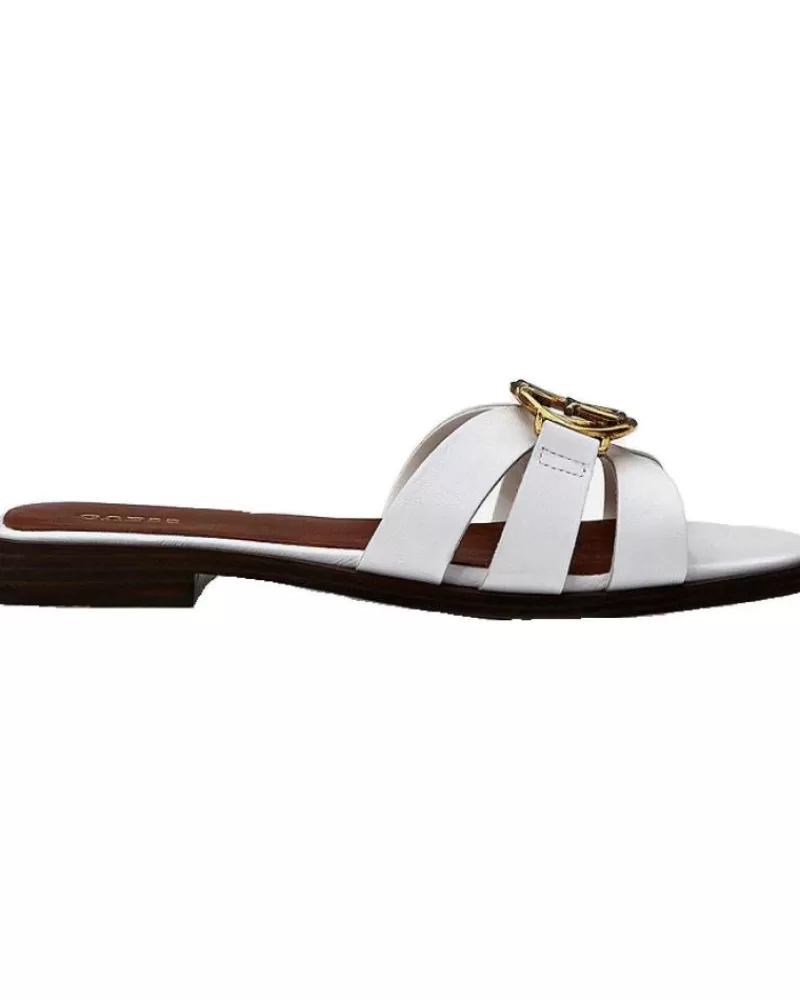 Woman GUESS Woman Flip Flops Symo Fl6Sym Lea19 Blanco