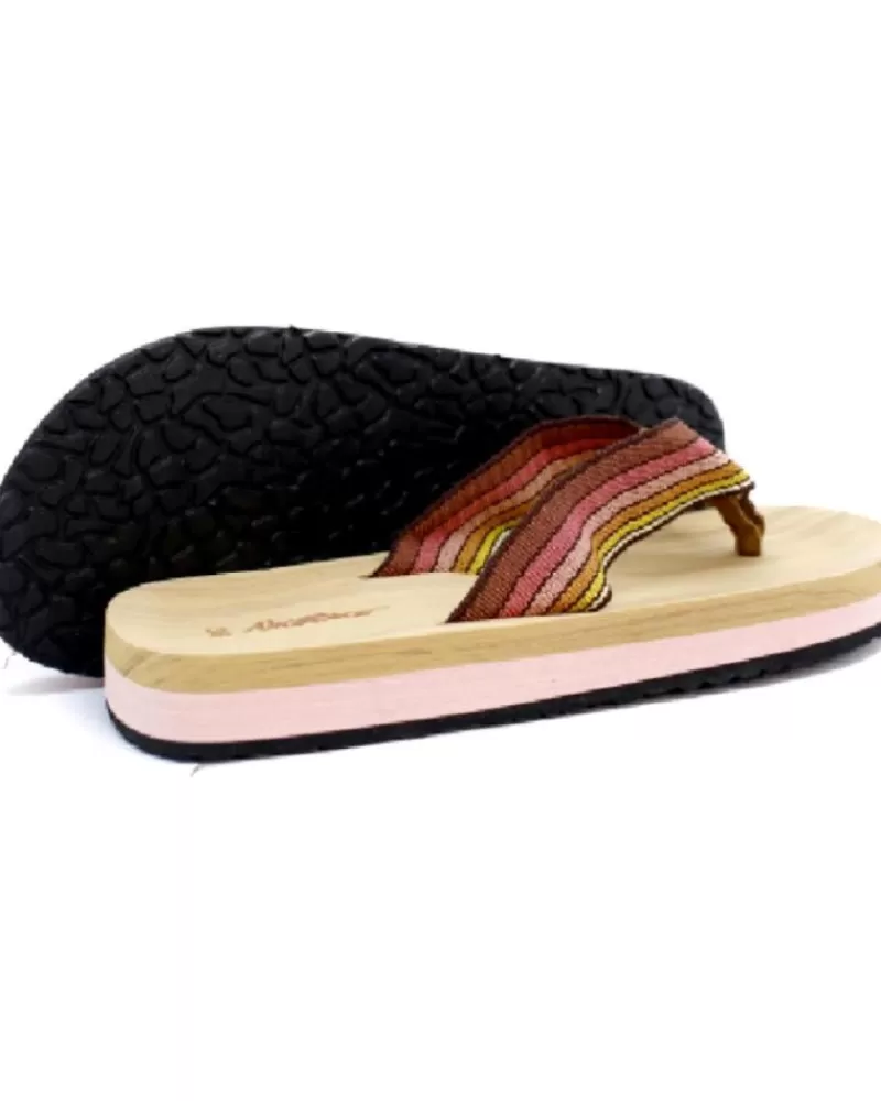 Woman NICOBOCO Woman Flip Flops - Chancla Dedo Tela Rosa