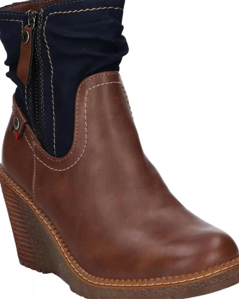 Woman REFRESH Woman Mid Boots 63995 Antelina Combinada Camel
