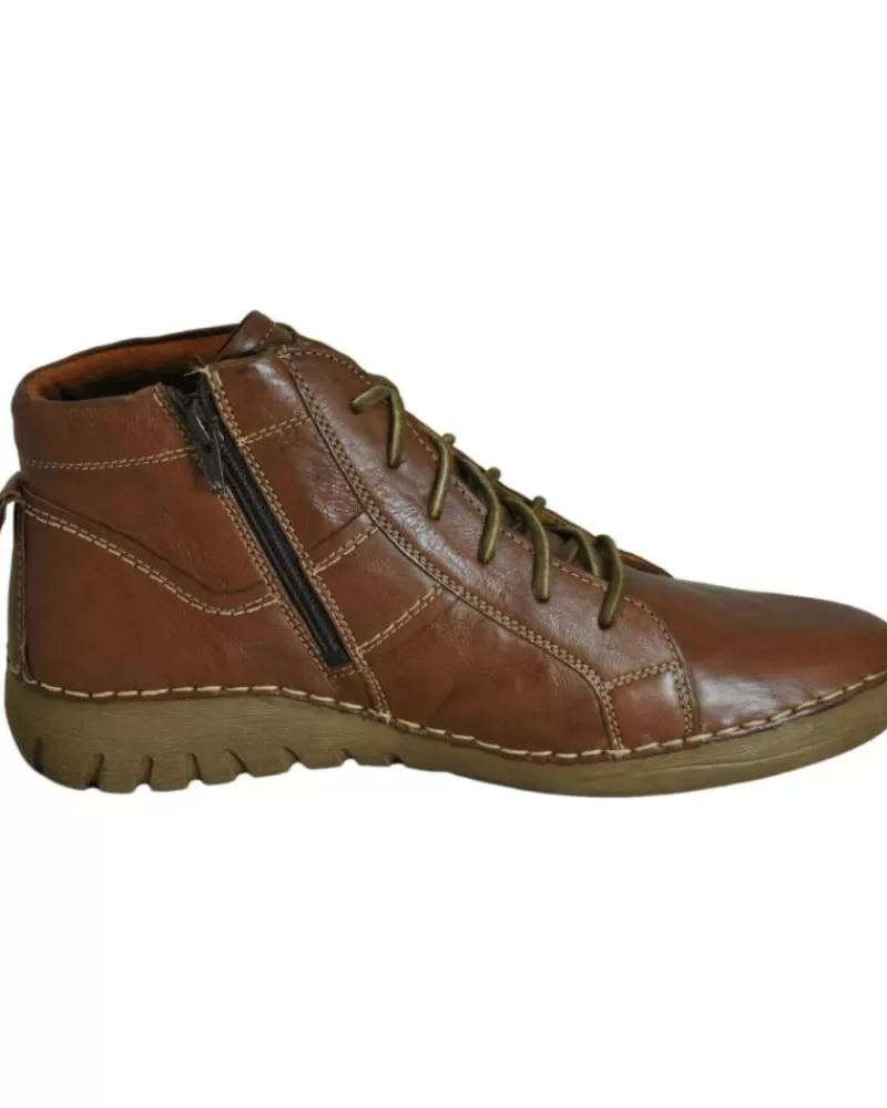 Woman WESTLAND Woman Mid Boots Josef Seibel 89201 Felicia 01 Botin Cordones De Piel Mujer Cognac-Kombi