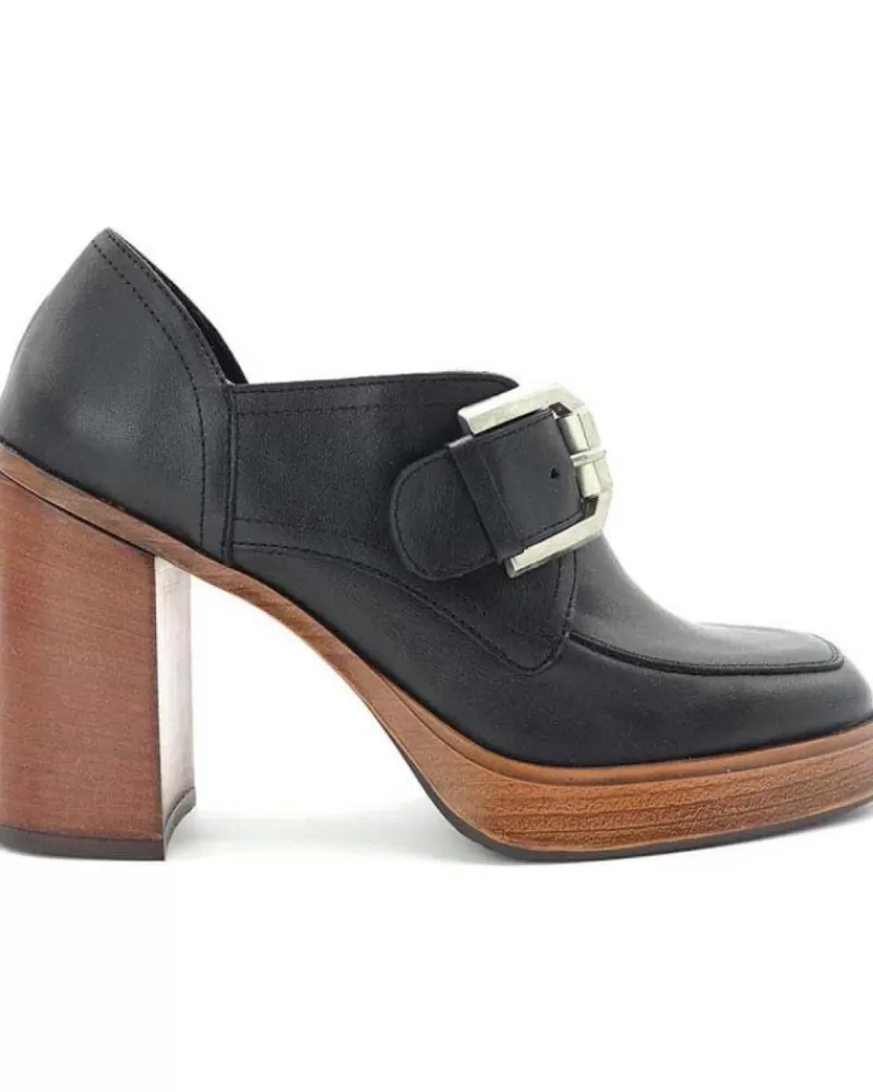 Woman CLARA DURAN Woman Mocasines Mocasin Hebilla Ursula Negro