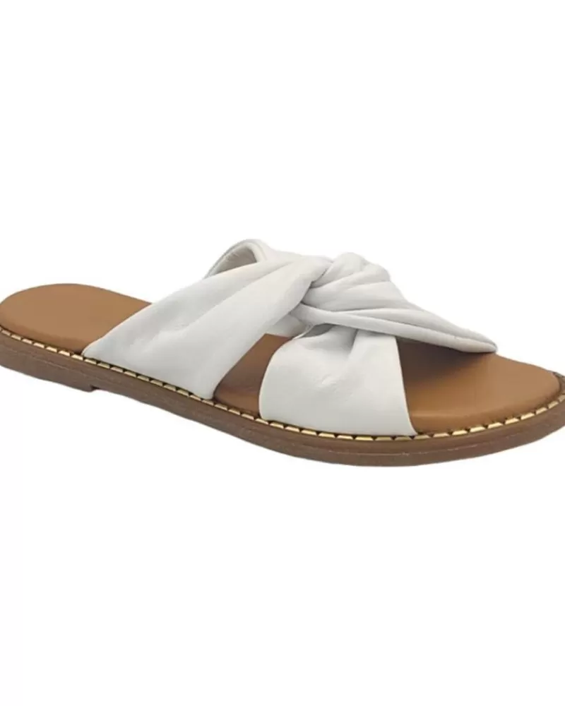 Woman EPOCHE XI Woman Sandals Sandalia Plana Cruzada 704 Blanco