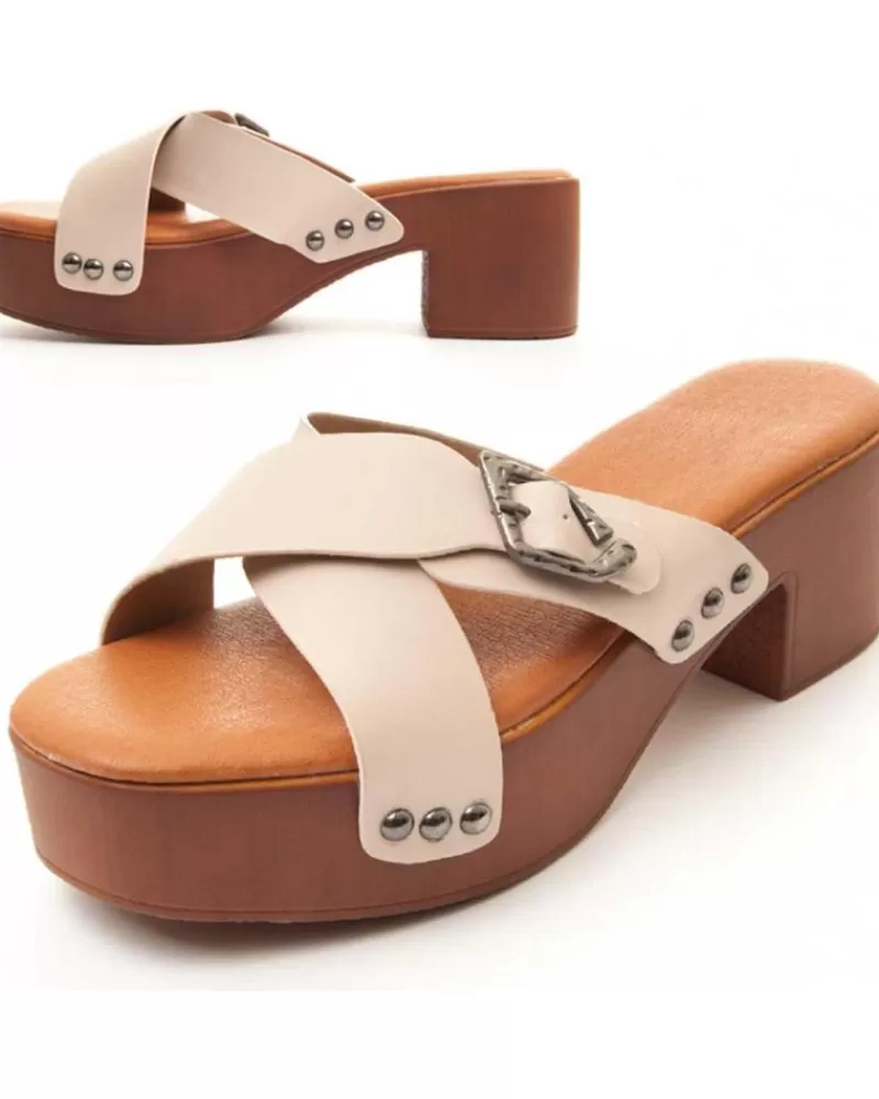 Woman MONTEVITA Woman Sandals Clogsand2 Beige