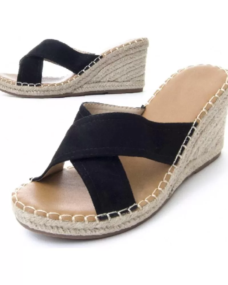 Woman MONTEVITA Woman Sandals Wedsun2 Black