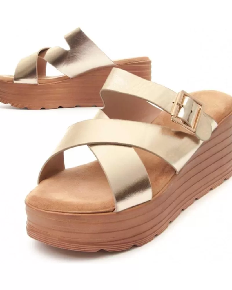 Woman MONTEVITA Woman Sandals Wedsun3 Gold