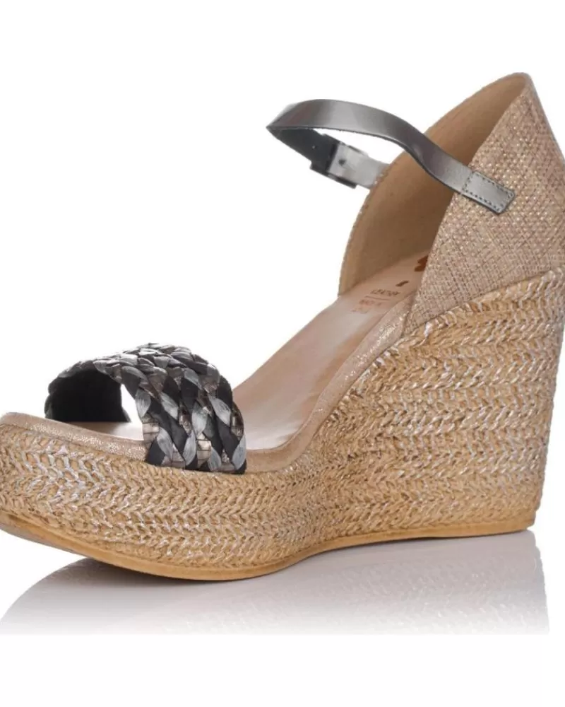 Woman PORRONET Woman Sandals Cunas 2747 Metalizado Plateado