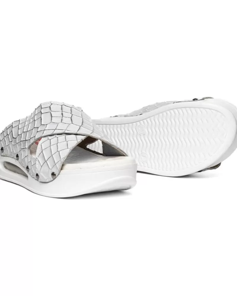 Woman ZUEKOOS Woman Sandals Zueco Tiras Cruzadas Airmax 03-Ice Blanco