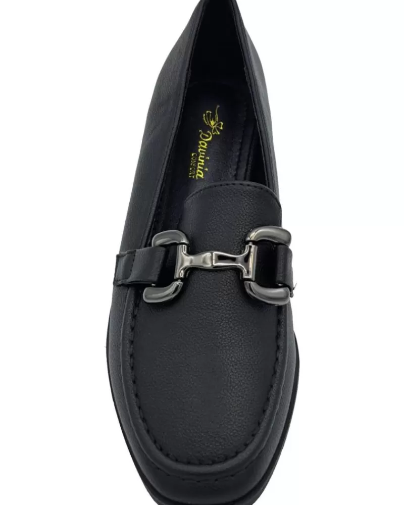 Woman DAVINIA Woman Shoes Mocasin Plano Mujer Negro