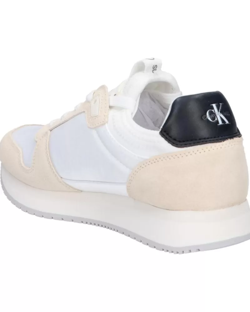 Woman CALVIN KLEIN Woman Zapatillas Deporte Yw0Yw00840 Sock Laceup 03A Bright White-Creamy White-Black