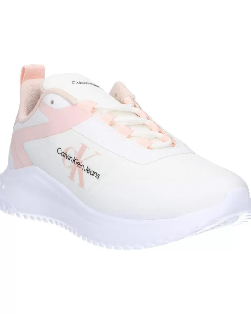 Woman CALVIN KLEIN Woman Zapatillas Deporte Yw0Yw01442 Eva Runner Low 01U Bright White-Peach Blush