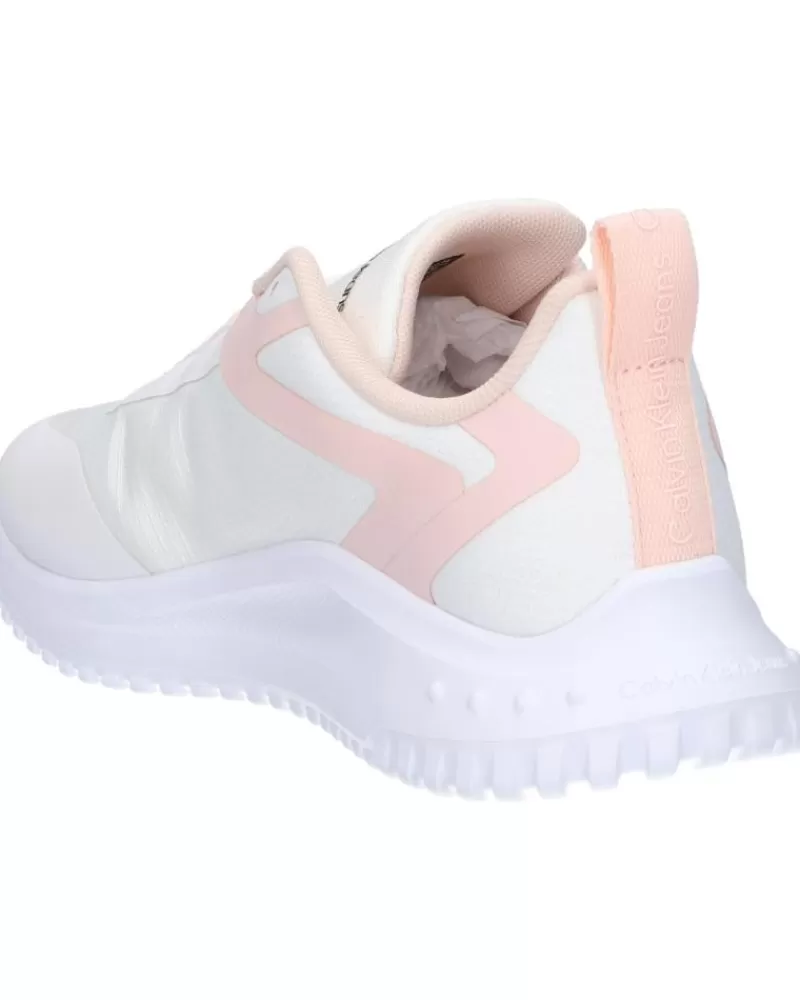 Woman CALVIN KLEIN Woman Zapatillas Deporte Yw0Yw01442 Eva Runner Low 01U Bright White-Peach Blush