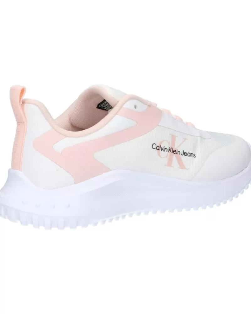 Woman CALVIN KLEIN Woman Zapatillas Deporte Yw0Yw01442 Eva Runner Low 01U Bright White-Peach Blush