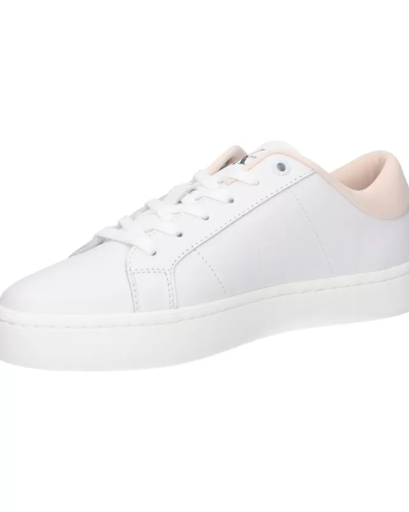 Woman CALVIN KLEIN Woman Zapatillas Deporte Yw0Yw01444 Classic Cupsole 01U Bright White-Peach Blush