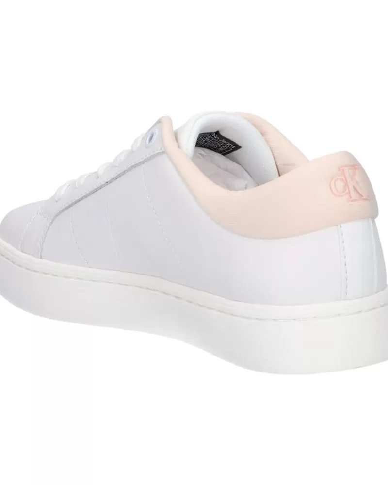 Woman CALVIN KLEIN Woman Zapatillas Deporte Yw0Yw01444 Classic Cupsole 01U Bright White-Peach Blush