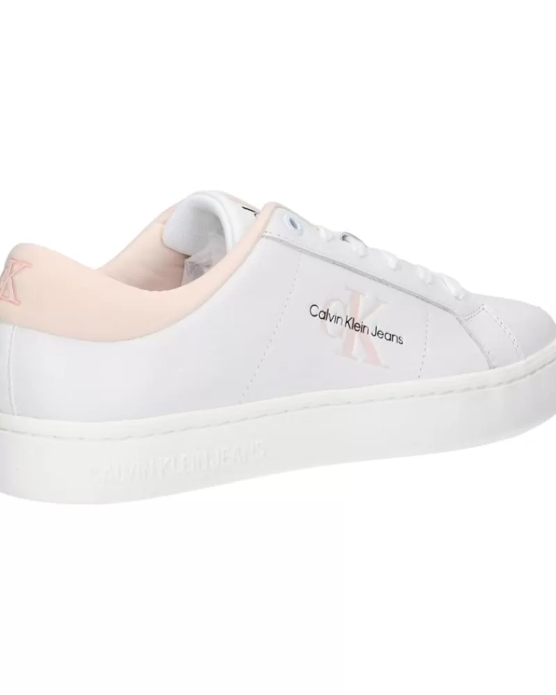 Woman CALVIN KLEIN Woman Zapatillas Deporte Yw0Yw01444 Classic Cupsole 01U Bright White-Peach Blush