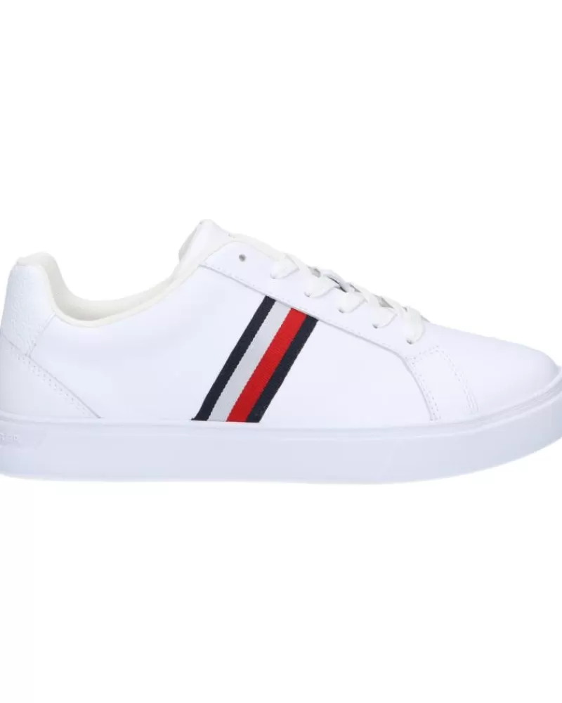 Woman TOMMY HILFIGER Woman Zapatillas Deporte Fw0Fw07779 Essential Court Sneaker Stripes Ybs White
