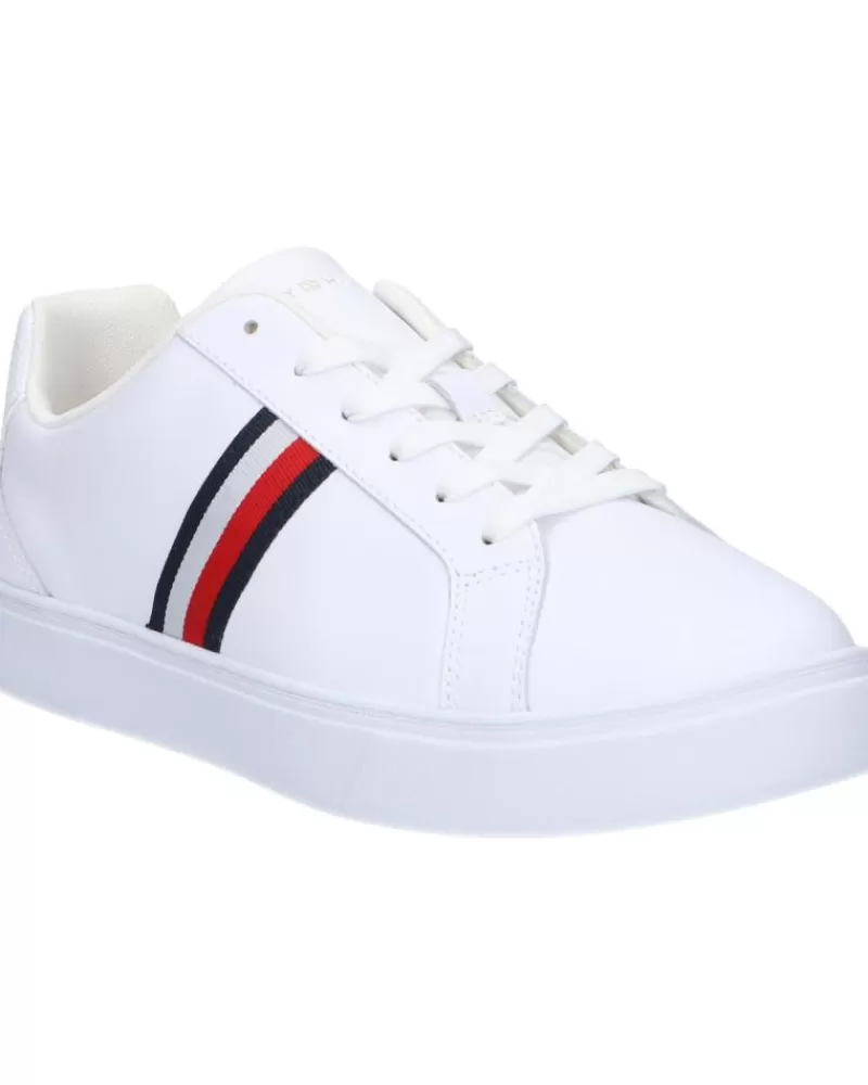 Woman TOMMY HILFIGER Woman Zapatillas Deporte Fw0Fw07779 Essential Court Sneaker Stripes Ybs White