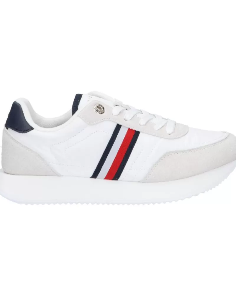 Woman TOMMY HILFIGER Woman Zapatillas Deporte Fw0Fw07831 Essential Runner Global Stripes Ybs White