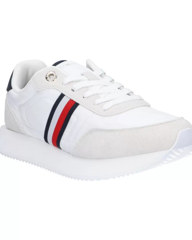 Woman TOMMY HILFIGER Woman Zapatillas Deporte Fw0Fw07831 Essential Runner Global Stripes Ybs White