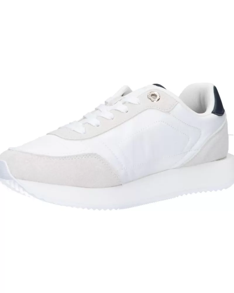 Woman TOMMY HILFIGER Woman Zapatillas Deporte Fw0Fw07831 Essential Runner Global Stripes Ybs White