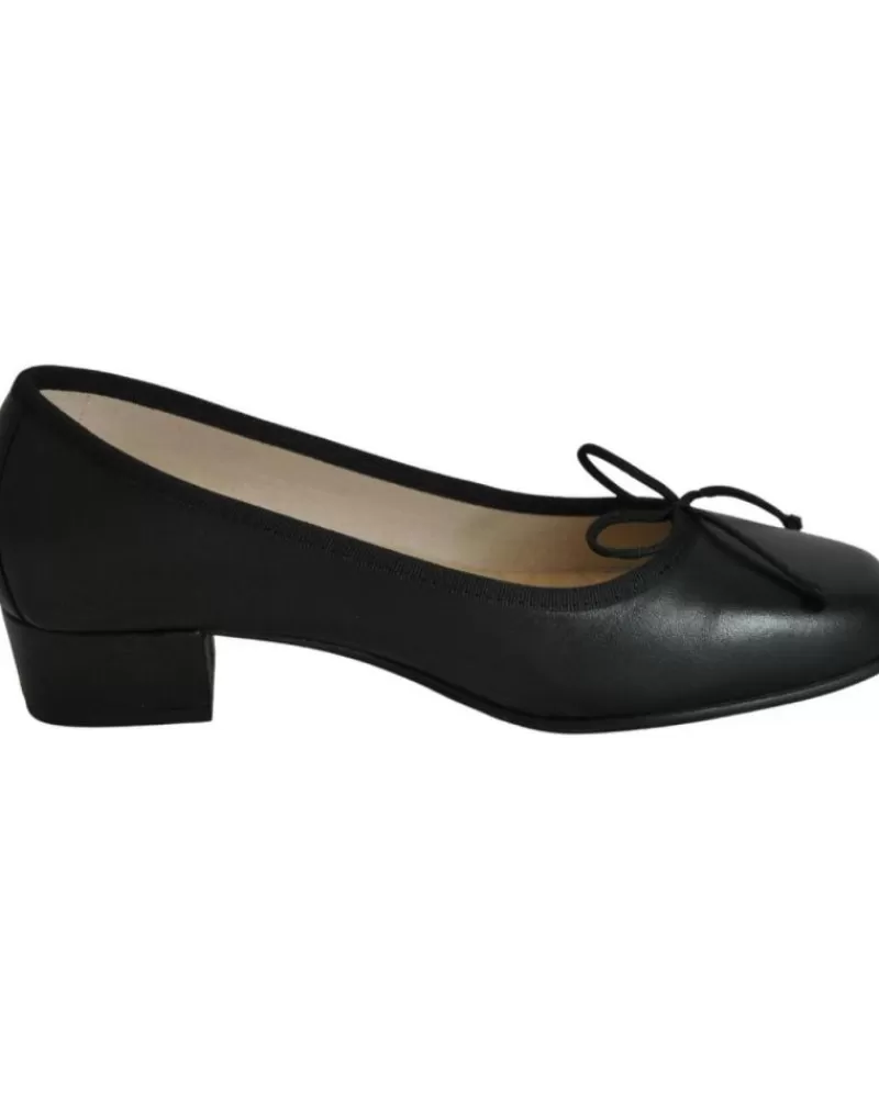 Woman DCHICAS Woman Zapatos De Tacon - Manoletina Tacon Bajo De Piel Para Mujer Modelo Negro
