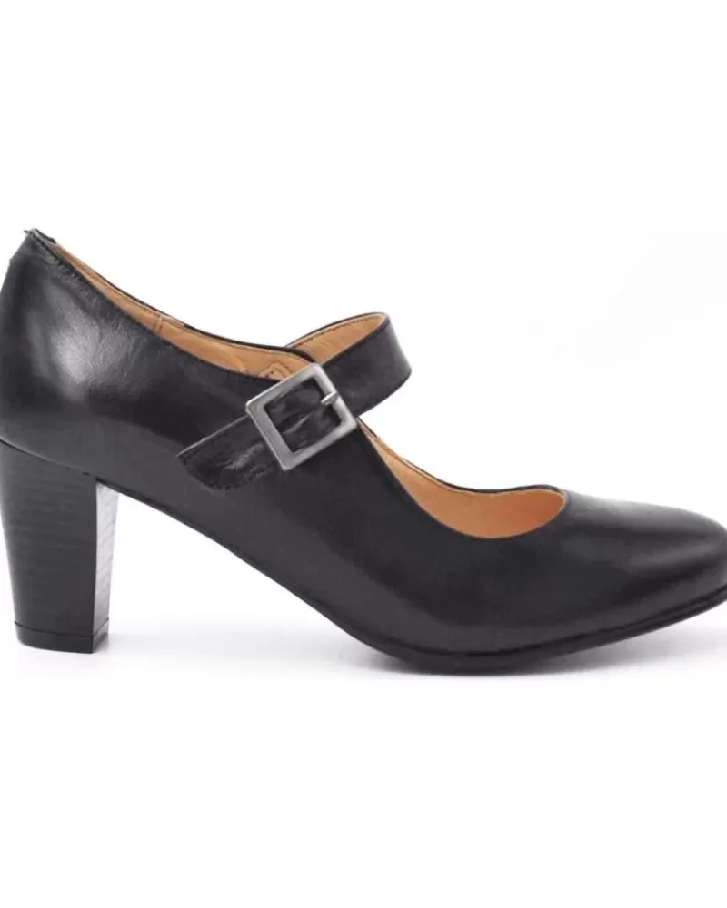 Woman EVA MAÑAS Woman Zapatos De Tacon Eva Manas Salon Baile De Piel 1504 Negro