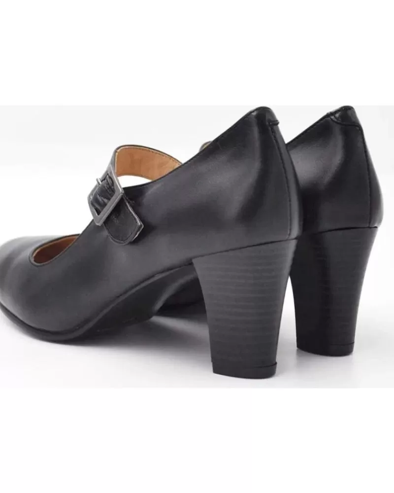Woman EVA MAÑAS Woman Zapatos De Tacon Eva Manas Salon Baile De Piel 1504 Negro