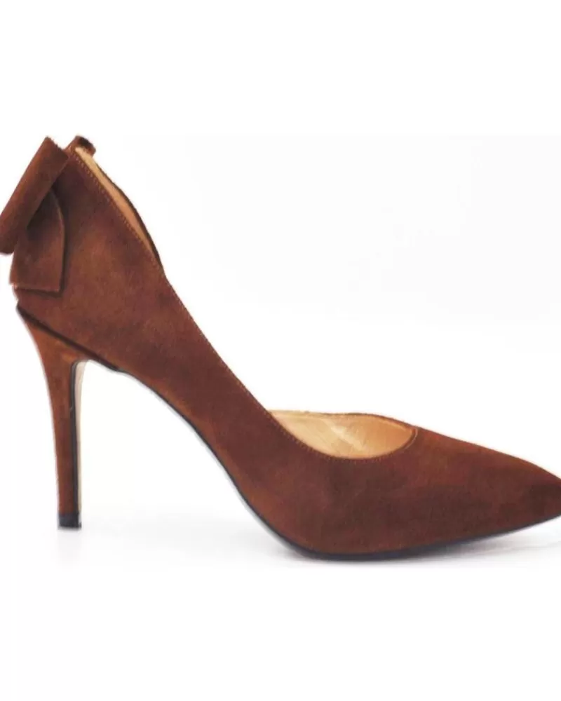 Woman EVA MAÑAS Woman Zapatos De Tacon Eva Manas Salon De Piel Abierto Lateral Lazo Trasero 1502 Cuero