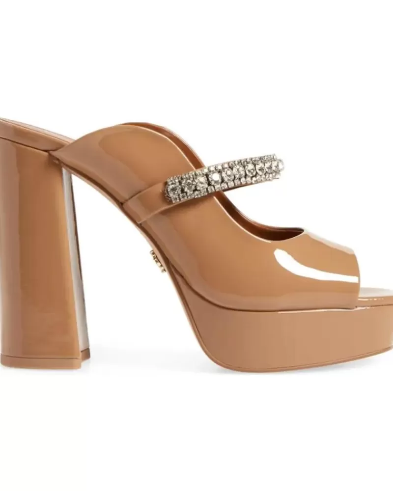 Woman KURT GEIGER LONDON Woman Zapatos De Tacon Kurt Geiger 225-Duke Platform Peep Toe-Camel-Patent 95592483 Marron