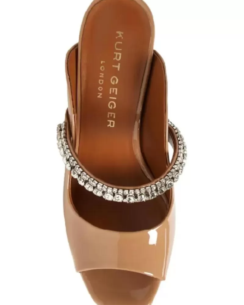 Woman KURT GEIGER LONDON Woman Zapatos De Tacon Kurt Geiger 225-Duke Platform Peep Toe-Camel-Patent 95592483 Marron